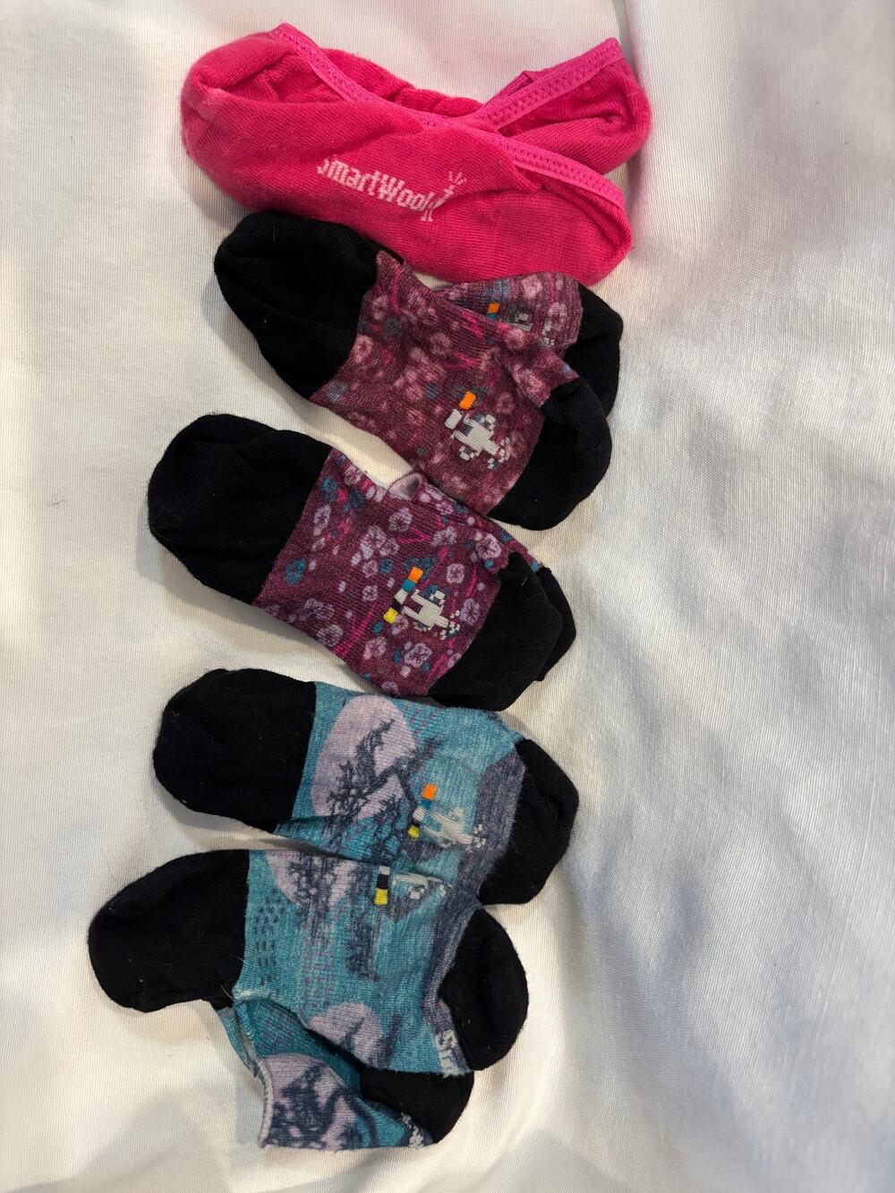 Smartwool Women’s everyday No-Show Socks pink purle blue 3 pairs